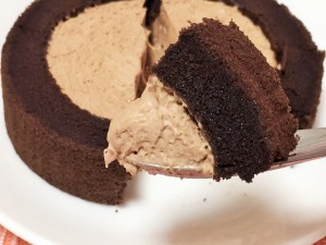 “Premium chocolate roll cake” at Lawson.
