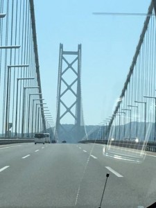 Driving at Akashi Kaikyo Bridge