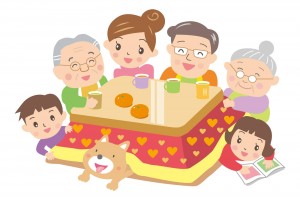 "Kotatsu" is the location of the hearthstone of the family.