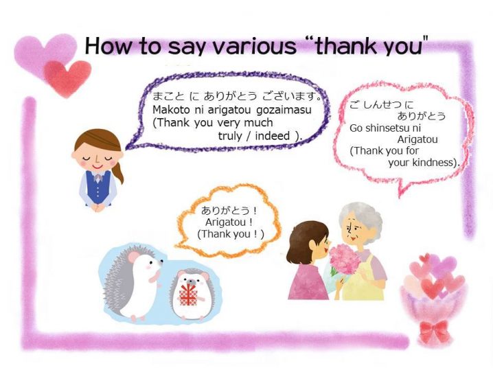 Studying Japanese: How to say various thank you