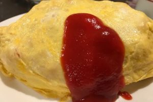 "Omurice" (omelette with rice)